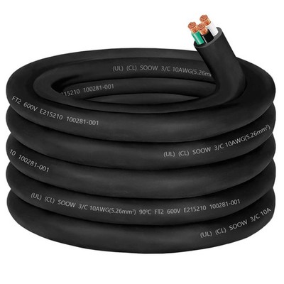 25ft 10/3 10 Gauge SOOW Wire 10 AWG 600V SOOW Bulk Cable Electrical 3 Conduct...