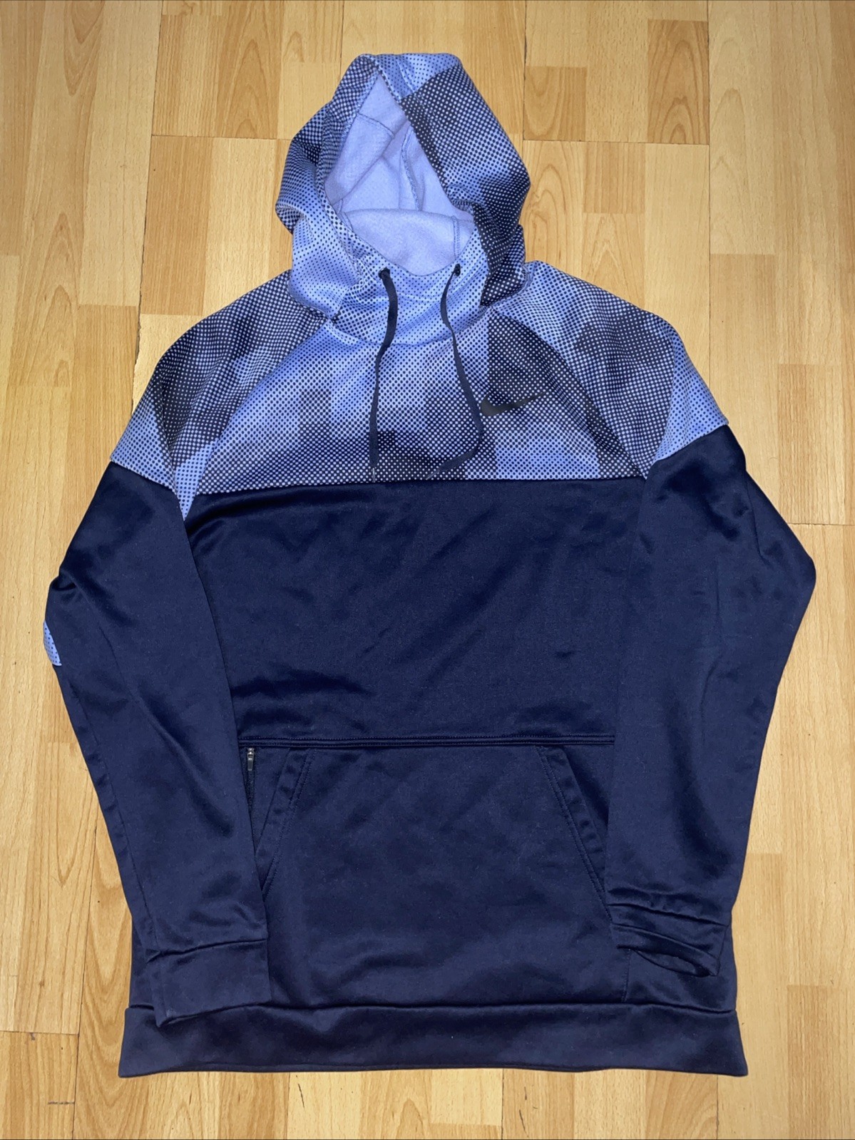 Nike Men's Blue Colorblock Fleece Tech Hoodie Medium