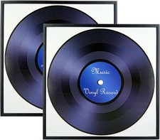 , 2 Pack, Aluminum Metal Black Music Record Album Frame 12.5x12.5 Inch Pictur...