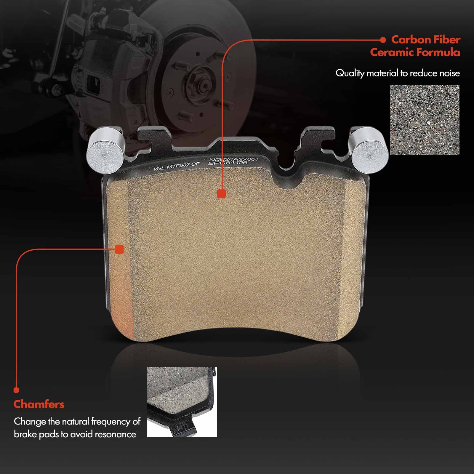 4pcs Ceramic Brake Pads w/ Hardware for BMW X5 10-13 X6 10-13 Rolls Royce Front