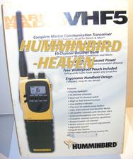 NEW HUMMINBIRD VHF5 MARINE RADIO 10 CHANNEL WEATHER BAND WATERPROOF RECHARGEABLE