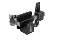  Long Throw Gate Lock 1490096, Euro Profile Keyed 70mm Black Double Keyed Lock