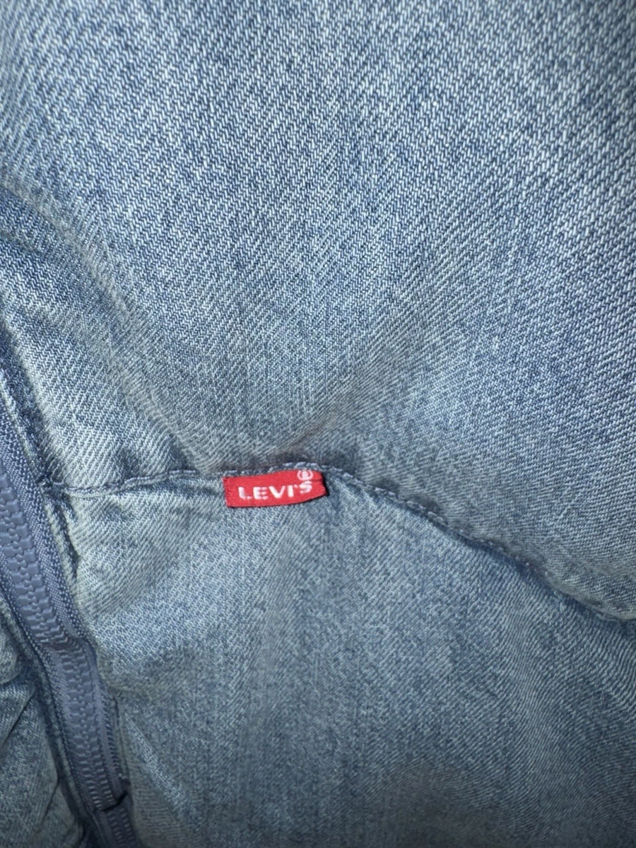 Levi Strauss Down Puffer Jacket Mens Medium Blue NWT Feather Filled