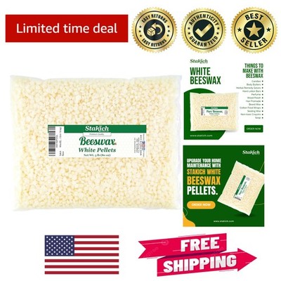100% Pure Triple Filtered Beeswax Pellets - Perfect for DIY Projects (5 lbs)