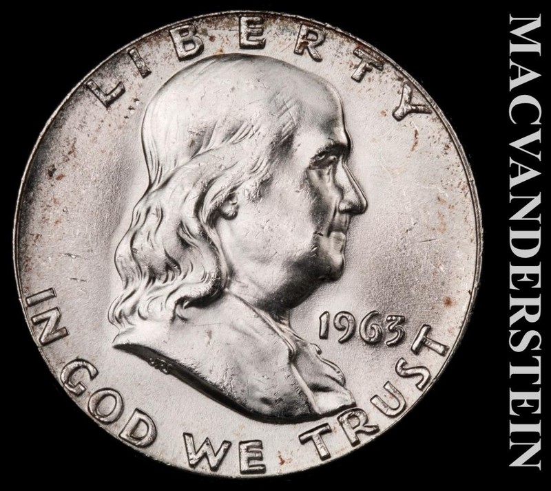 1963 Silver Franklin Half Dollar - Choice Gem Brilliant Unc+++  #L3943