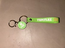Teenage Mutant Ninja Turtles TMNT PS Logo Green Rubber Keychain Key Ring Clip