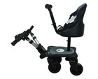 Englacha 2-in-1 Cozy 4-Wheel Rider, Black - Child Rider Stroller Attachment