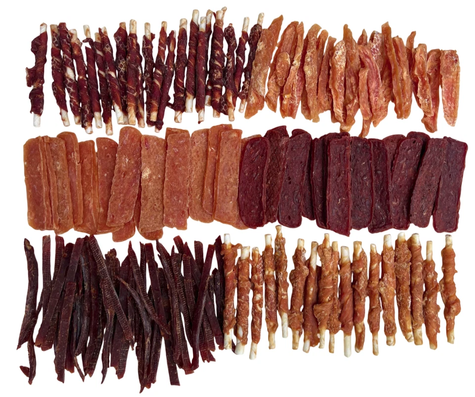 1,5 kg Hundesnack Set von Ente & Huhn 6 x 250 g Hundefutter Leckerli Nr. 005.029