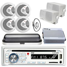 Marine 400W Amplifier,Bluetooth USB Radio, Antenna,Cover ,6.5" and 6.5" Speakers