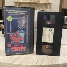 Night of the Creeps VHS 1986 Tri-star Pictures HBO Horror Zombie Damaged