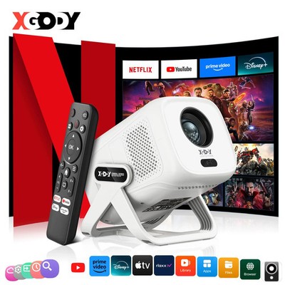 XGODY Gimbal N5 Netflix zertifizierter Projektor 1080P 4K Unterstützung WiFi 6 Bluetooth