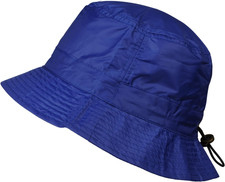 Adjustable Bucket Rain Hat Nylon-Look 030-Blue/M-L
