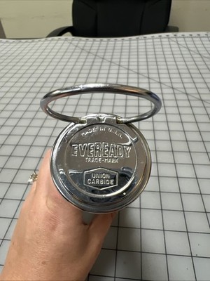 Lampe de poche vintage Eveready Captain Union carbure chrome métal Lampe de poche vintage Eveready Captain Union carbure chrome métal