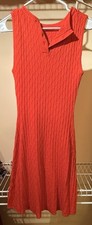 Zara Orange Knit Sleeveless Dress With Crystal Button,Size S Excellent Comdition