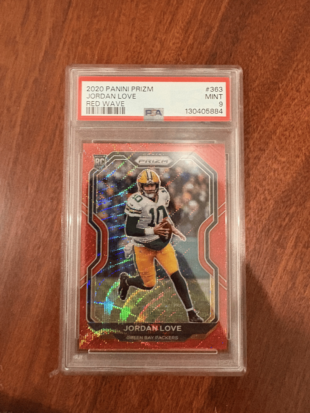 2020 Panini Prizm Jordan Love #363 Red Wave Prizm /149 (RC) PSA 9