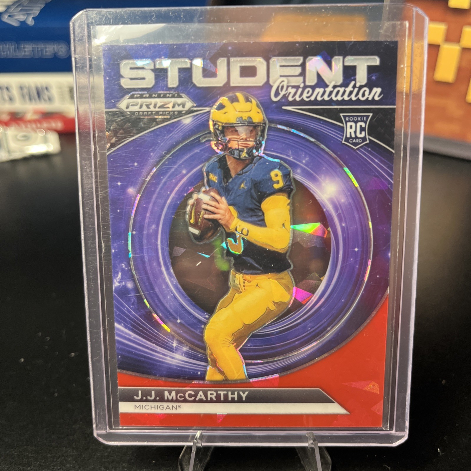 2024 Panini Prizm Draft Picks - Student Orientation J.J. McCarthy Red Ice Prizm