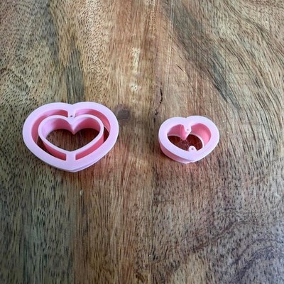 Pink Heart Polymer Clay Cutters Set Jewelry Making Tools