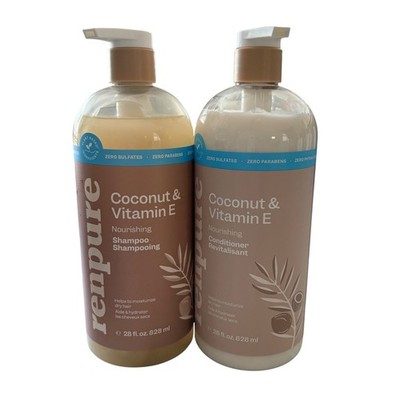 Renpure Coconut & Vitamin E Nourishing Shampoo and Conditioner Set 28oz Pump