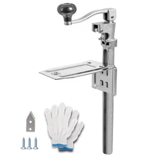 Commercial Heavy Duty Can Opener- Adjustable Manual Opener with 2 Blades & Pl...