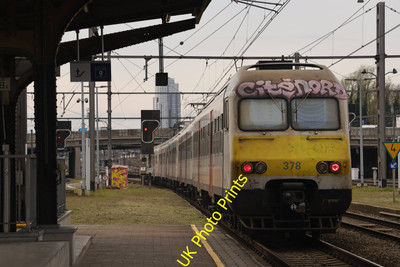 Foto SNCB Belgische Eisenbahn 6x4 Baureihe 80 EMU 378 fährt Schaarbeek um 2023 1