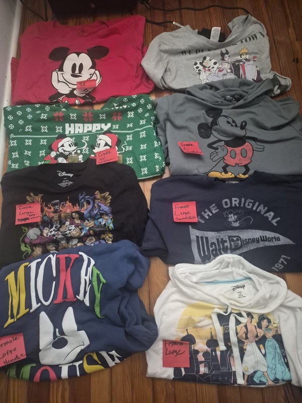 Lot Of 18 Disney Shirts/hoodies/graphic Tshirts