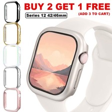 For Apple Watch Series 12 42mm 46mm Smartwatch Bumper PC Protective Case Cover