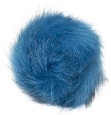 Pepperell Braiding Faux Fur Pom With Loop-Turquoise - 3 Pack