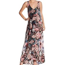 Show Me Your Mumu Girl Tribe Tribal Floral Print Kiersten Slip Maxi Dress Small