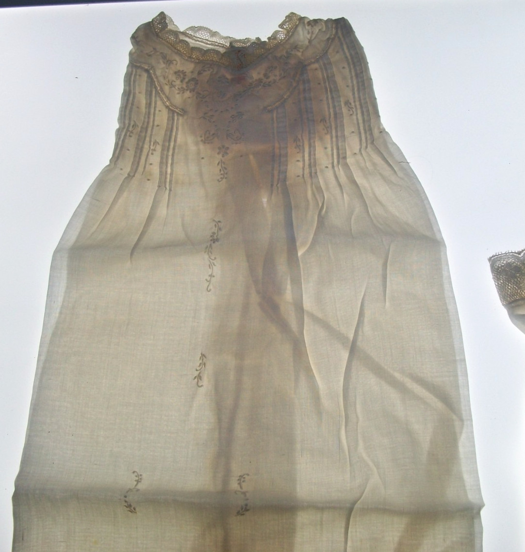 Antique/Vintage Christening Dress & Slip Lace Trim For German Bisque Head Doll