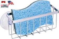 Kitchen Sink Sponge Holder Suction Sink Organizer Chrome