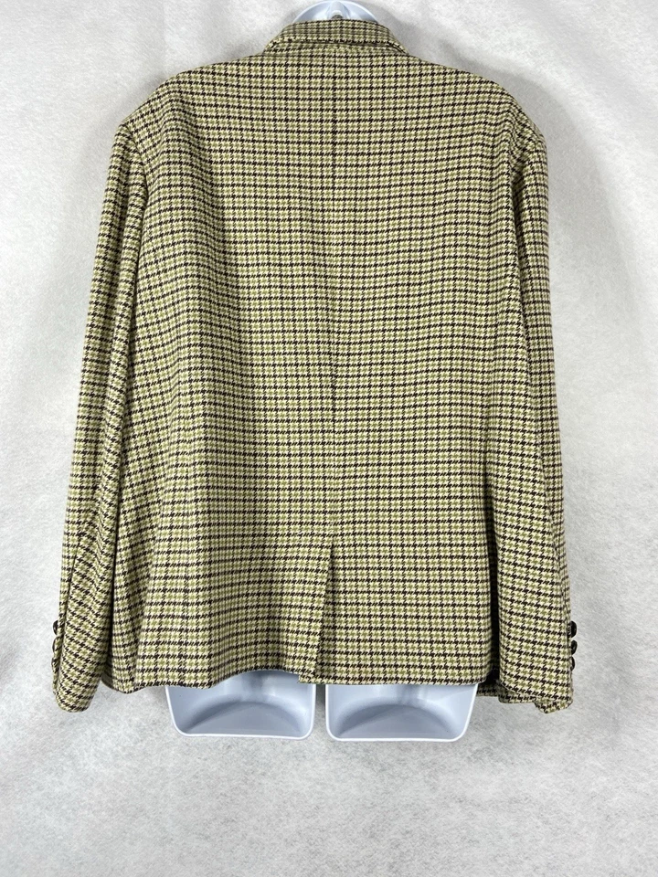 Chaqueta Talbots Mujer’s 18W Verde Marrón Blazer Mezcla Lana Pata de Gallo Tweed Foto 4 de 4