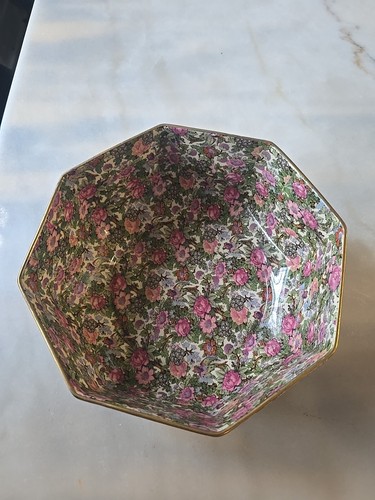 Crown Ducal England Ivory Chintz Chintz Octagonal Serving Bowl - Picture 2 of 8