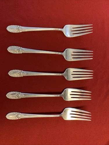 5 Sterling Silver Salad Forks. Pattern Riviera By International