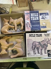 Vintage Mule Team Wooden Kit Lot Heritage Craft Master Unbuilt Model 