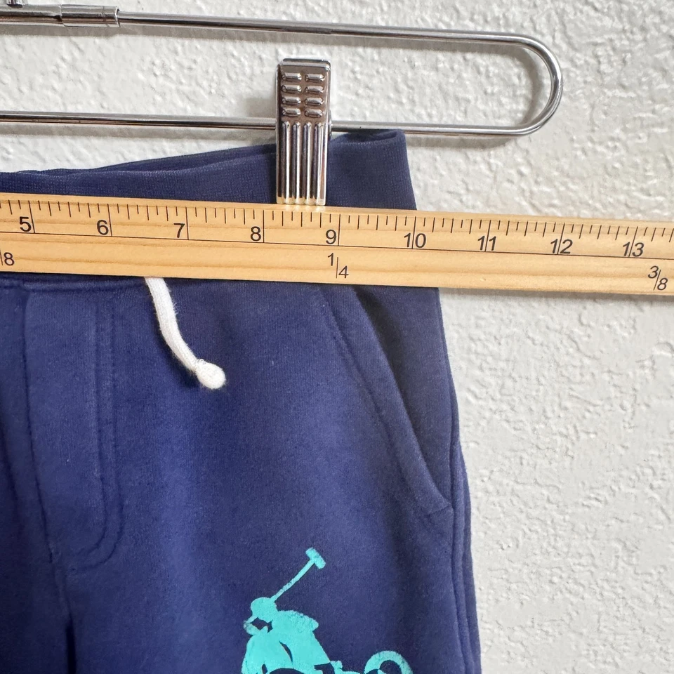 Polo Ralph Lauren Shorts Boys 5 Blue Big Pony 67 Knit Drawstring Casual Sweats - Image 4 of 4