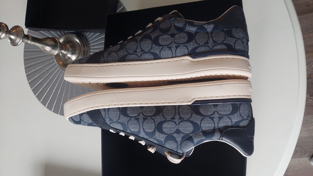 Coach Men\'s Clip Signature Chambray Low Top 10.5D CH087 Midnight Navy Sneakers Chambray Casual Shoes for Men for sale | eBay main image 4