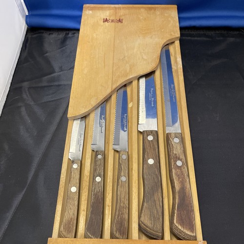 Vintage Kitchen Knife Set Case Stainless Steel Regent Sherwood RS Made