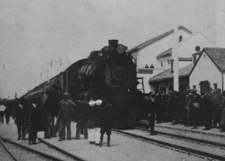 3V Photograph People Gathering Around First Main Line Train Boise Idaho 1925