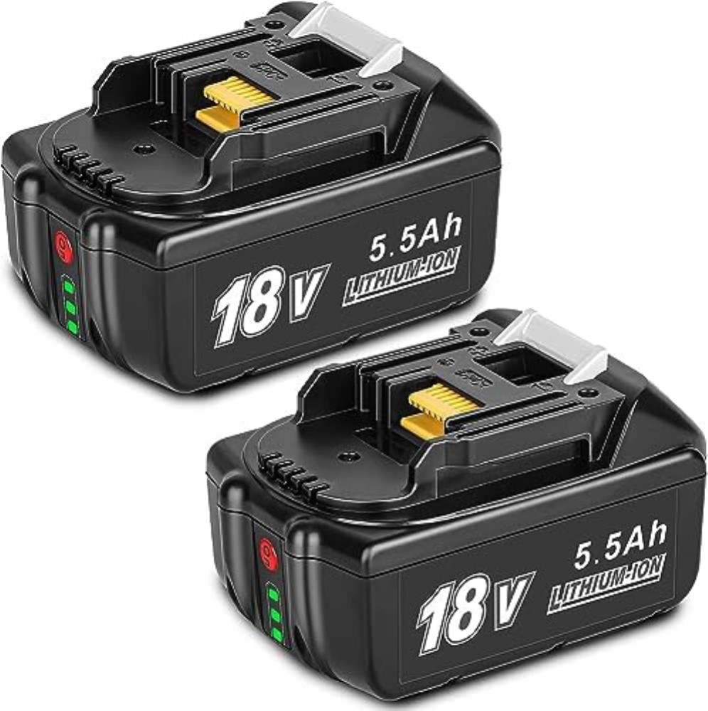 Kit 2X BL1850B 18V 5.5Ah Batteria Ricambio per Makita 18V LXT