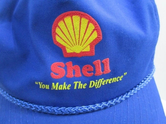 Shell Oil Hat Cap Snapback Mens Womens Blue Braided Polyester Blend Flat Bill - Image 2 of 4