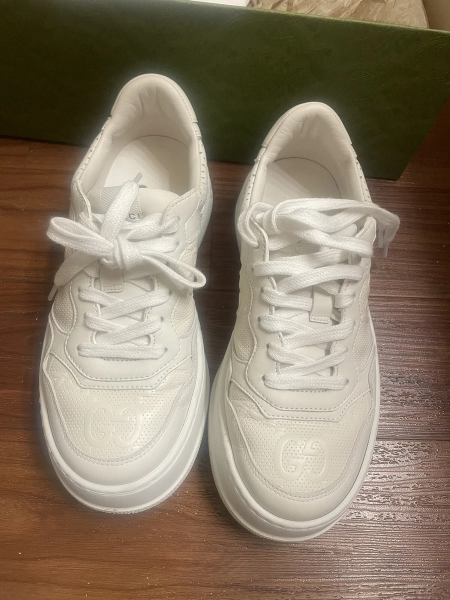 Gucci GG Embossed Sneaker White W for sale | eBay