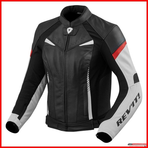 Giacca Moto Pelle Donna Rev'it Xena 2 Lady Revit Bianco Rosso Sport  Protezioni | eBay