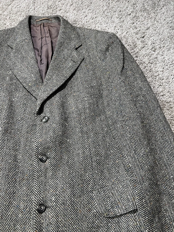 Magee Donegal Tweed 40L Gray Green Speckled Sport Coat VTG Handwoven - Image 2 of 4