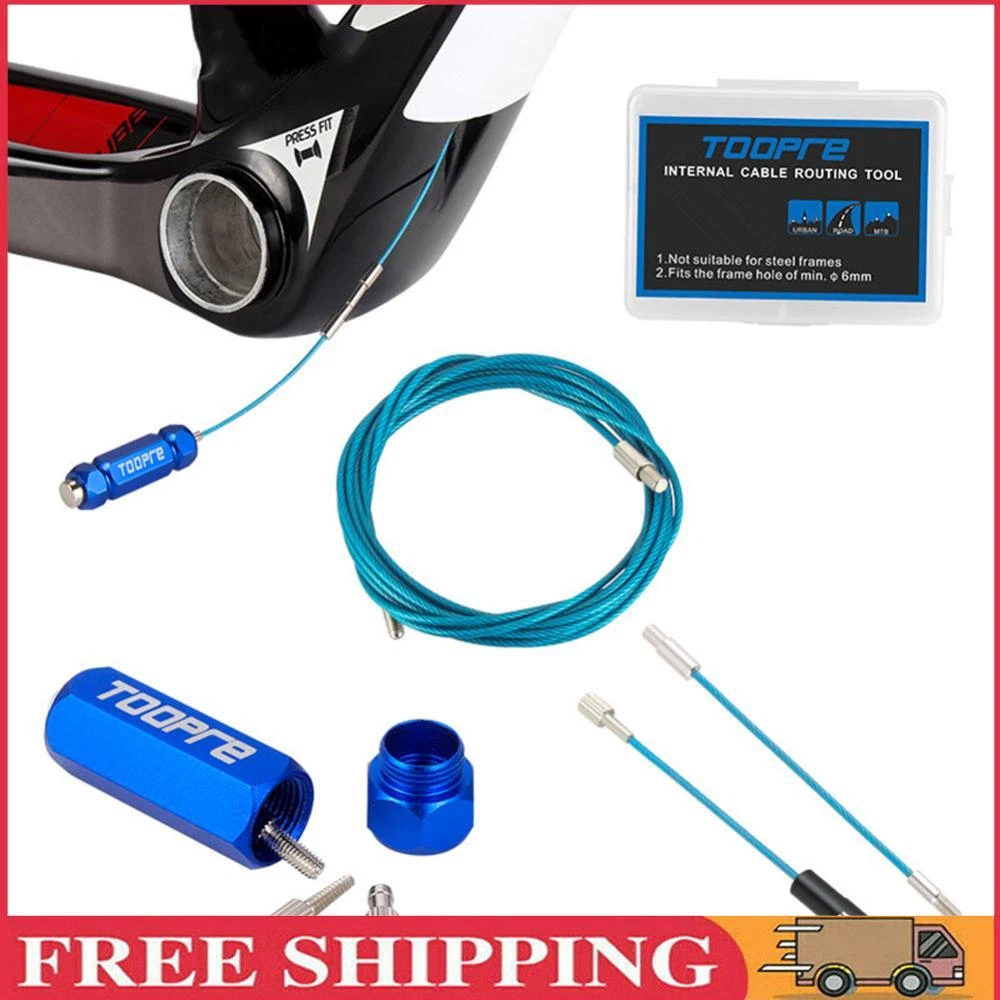 Bicycle internal cable routing tool outlet