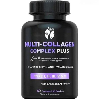 Multiple collagen proteins - biotin, hyaluronic acid, vitamin C