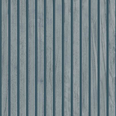 Panacea Wood Slats Wallpaper 3D Effect Realistic Stripes Belgravia 1164 Blue