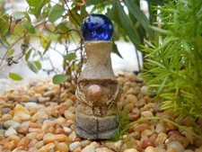* Gnome Gazing Ball * Miniature Fairy Garden 2.25" tall blue