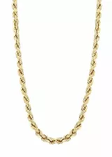 MCS Jewelry 10 Karat Yellow Gold Hollow Rope Chain Necklace Length:18"-24" 2.5mm