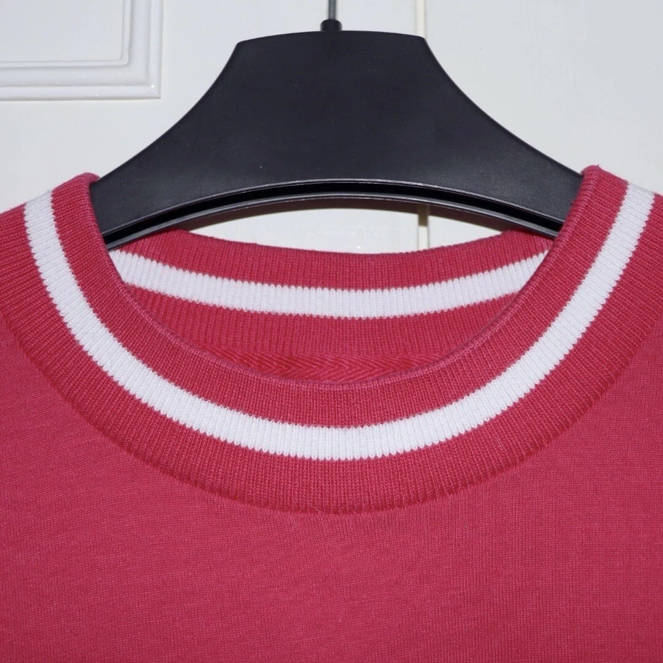 Adidas Crop T Shirt Tee Size UK 8 Womens Pink Big Trefoil Logo Top Pre Loved Vgc - Изображение 4 из 4