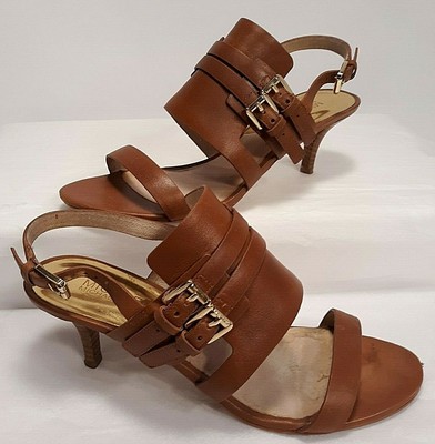 leather double buckle sandals